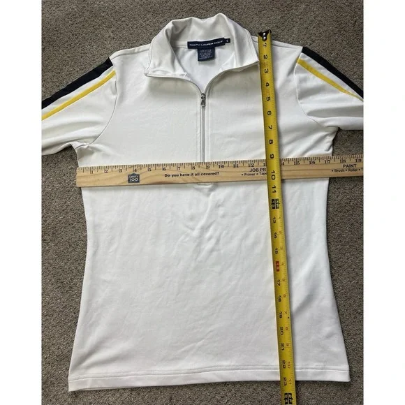 Ralph Lauren Golf Womens Small White Long Sleeve 1/2 Zip Pullover White Solid - Picture 6 of 8